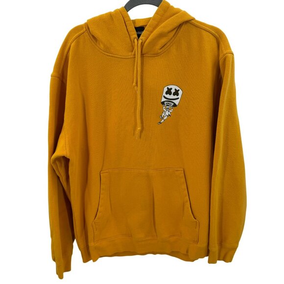 Marshmello X Fortnite Yellow Hoodie With White Graphic Mens Size L - Picture 1 of 9